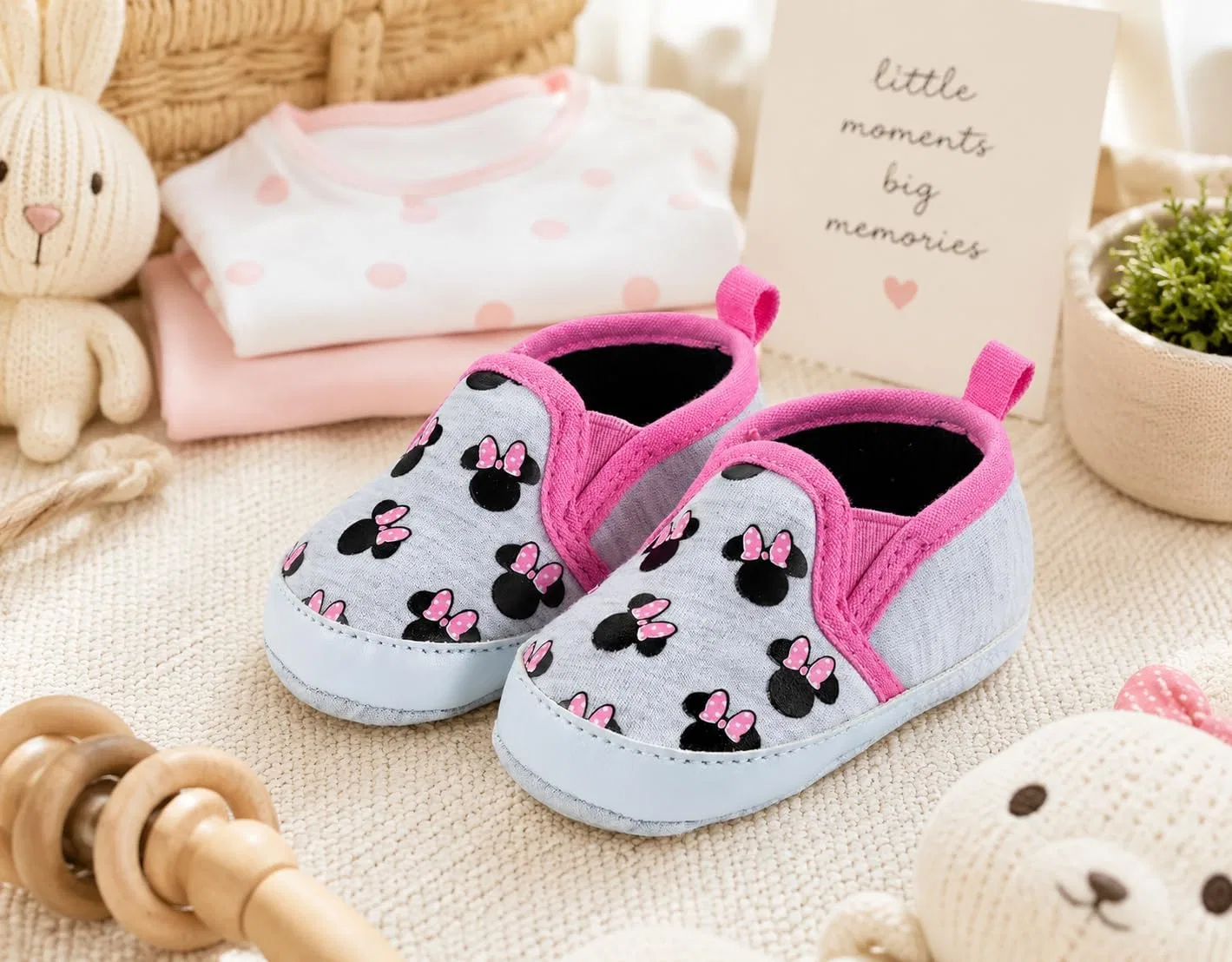 Детские туфли Мэри Джейн с принтом Minnie Mouse Disney, Gray Pink — фото 3