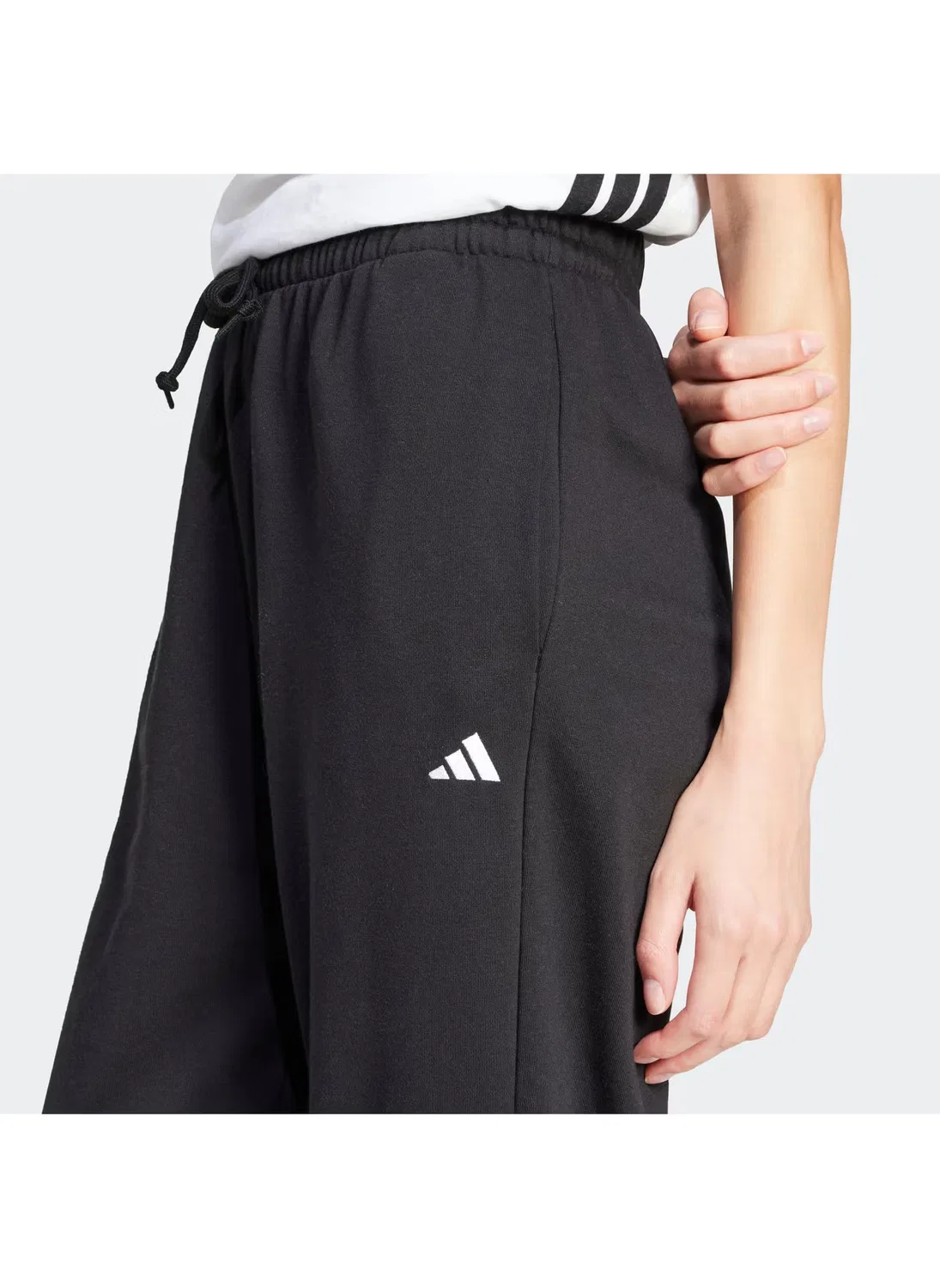 Джоггеры с манжетами Small Logo French Terry Adidas, черный — фото 3