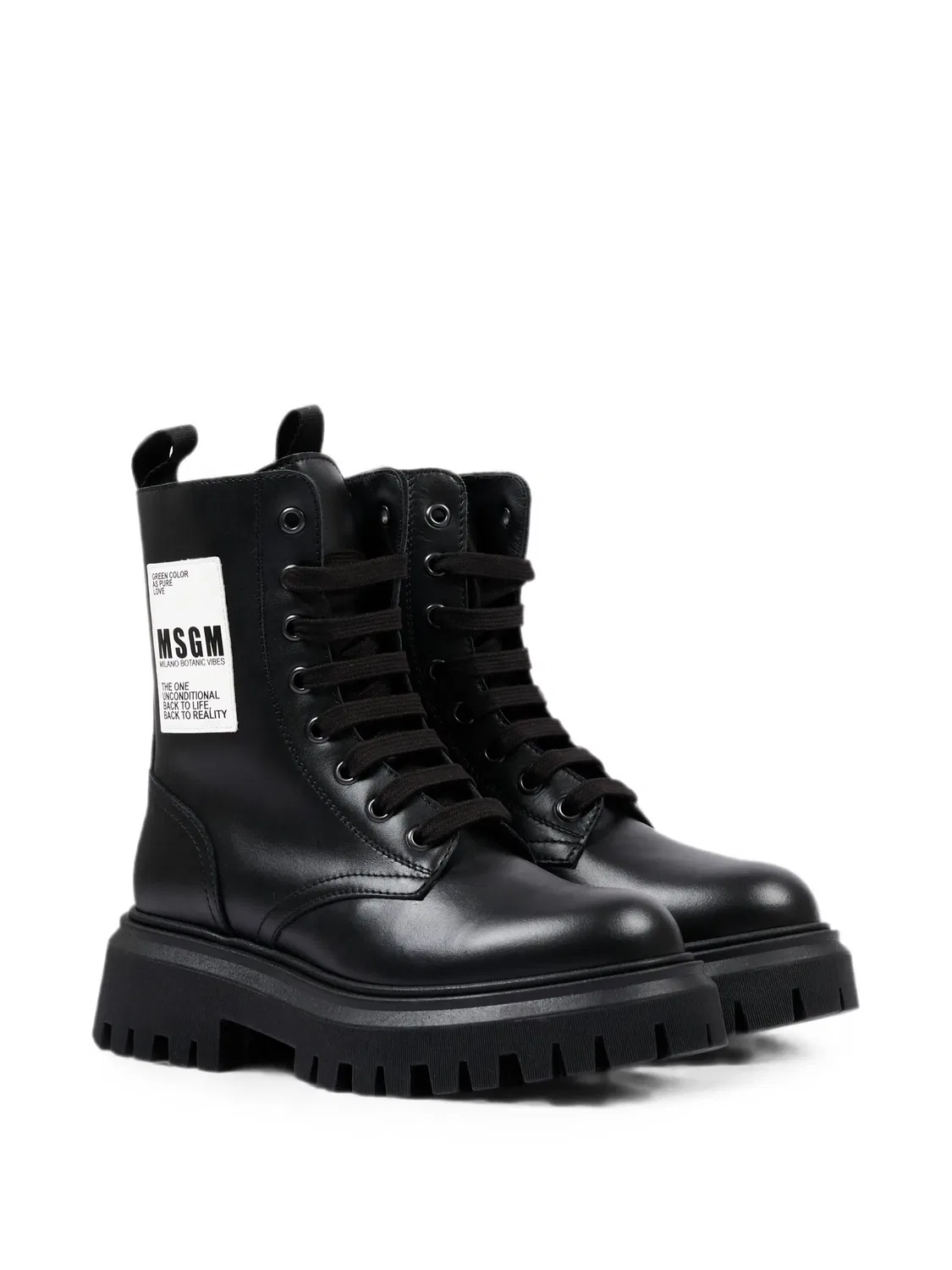 Ботинки с нашивкой-логотипом Msgm Kids, черный