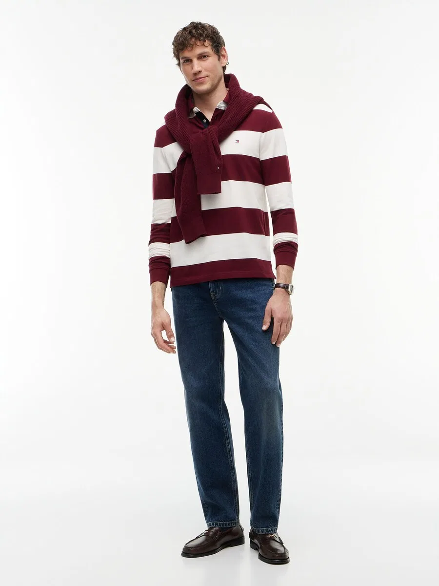 Футболка TOMMY HILFIGER темно-красного цвета — фото 4