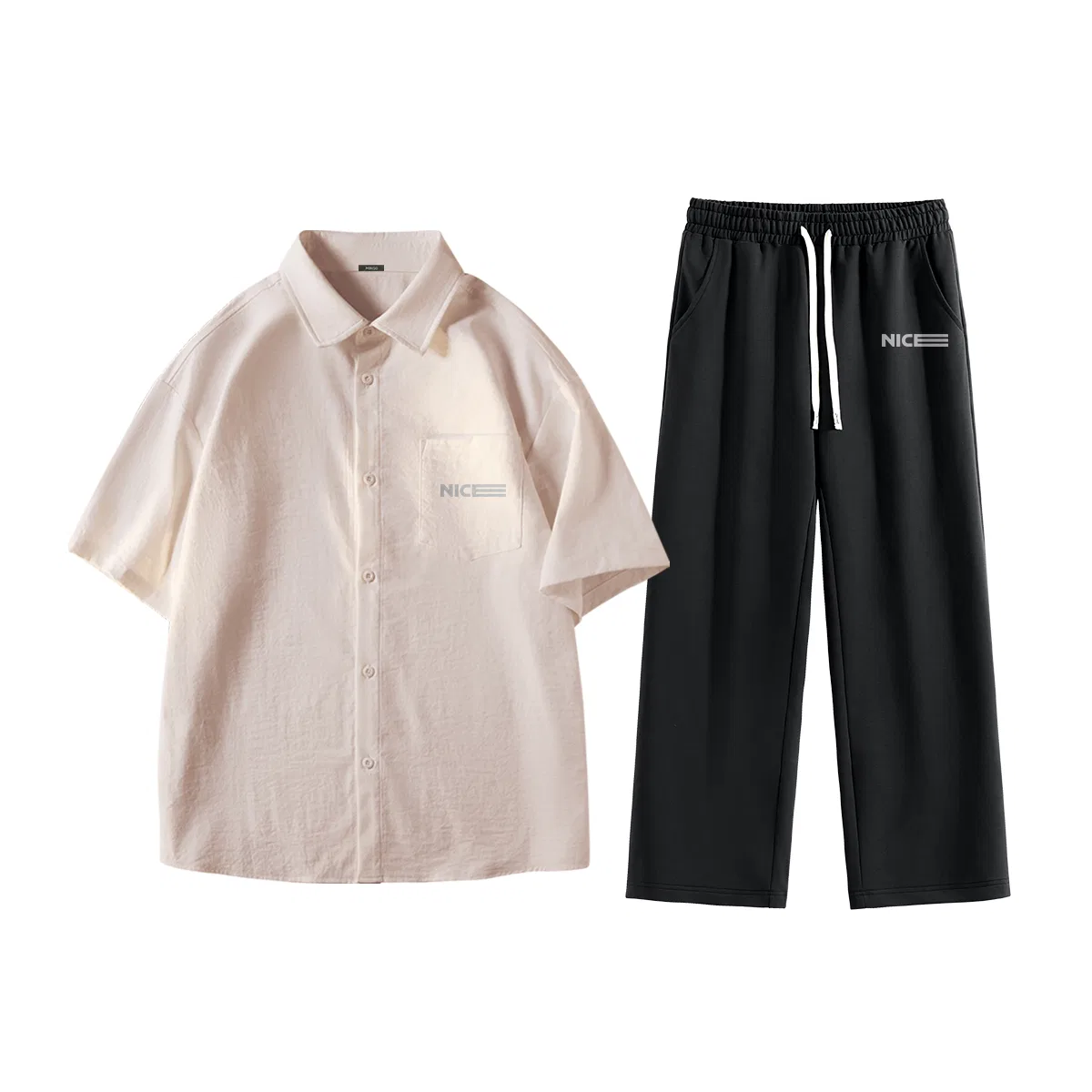 Детский комплект рубашек с принтом MINISO, Light Beige, Black