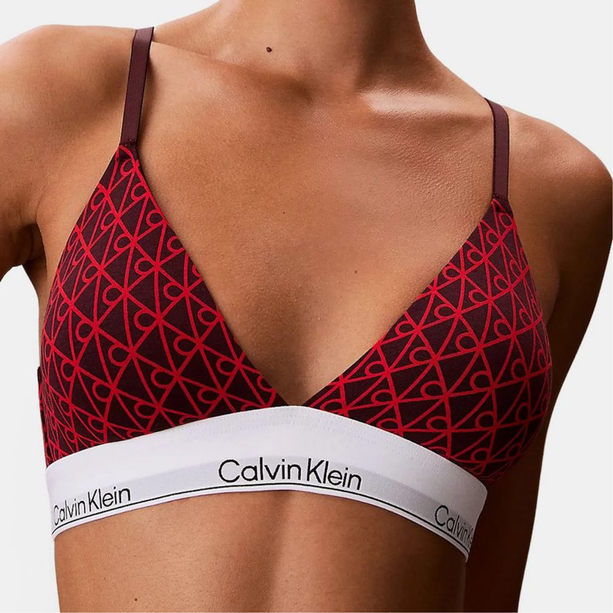 Бюстгальтер Calvin Klein Lightly Lined Triangle, темно-ягодный