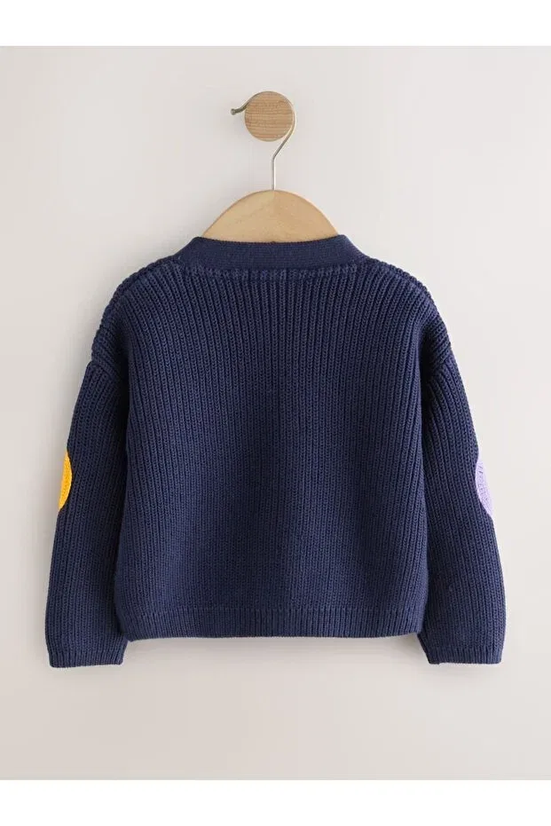 Детский кардиган для девочек с принтом Next Baby, Navy Blue — фото 4