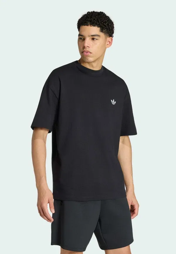 Футболка свободного кроя Trefoil essentials spacer - базовая футболка Adidas Originals, черный