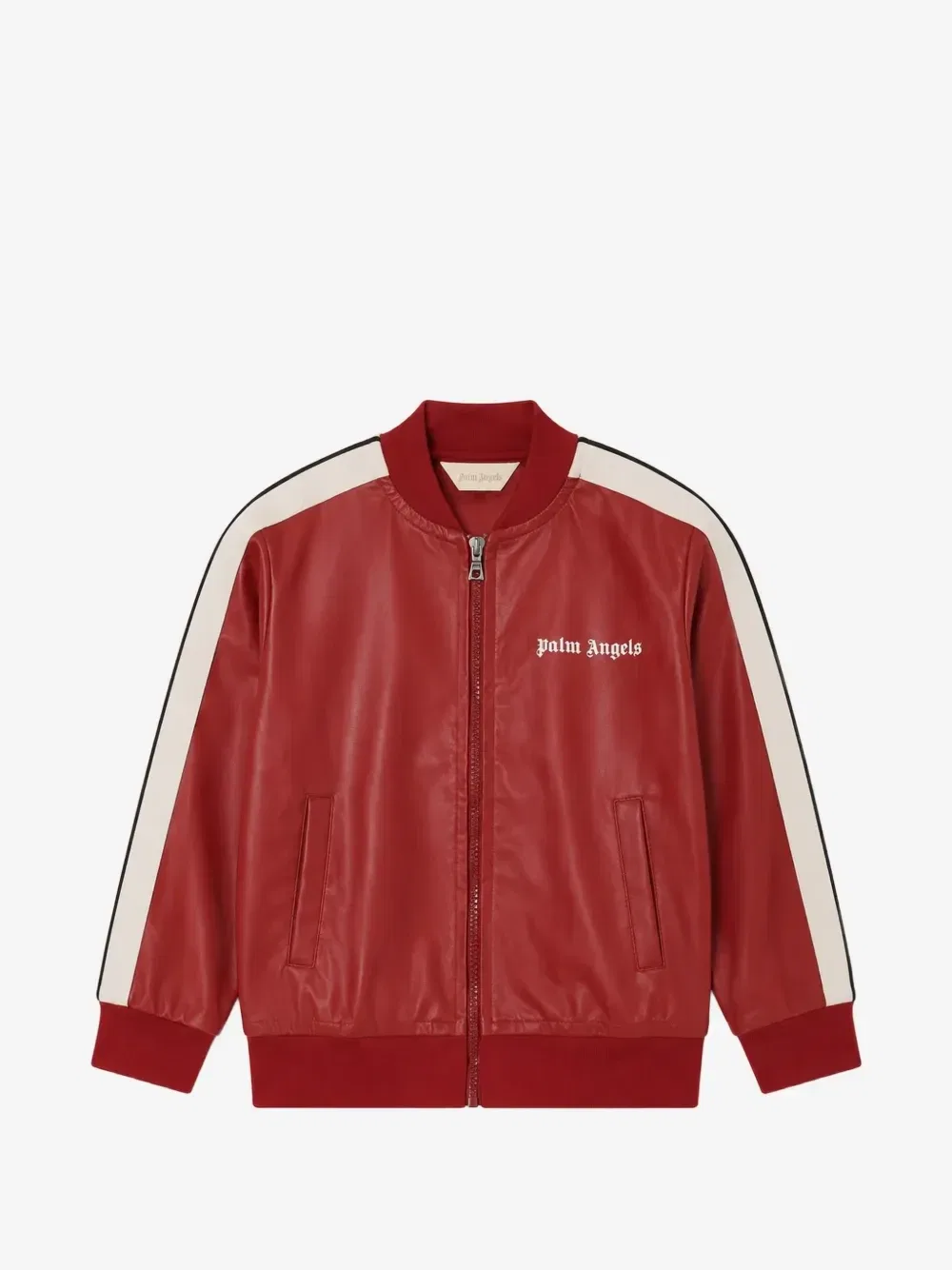 Куртка с логотипом и боковыми полосками Palm Angels Kids, красный