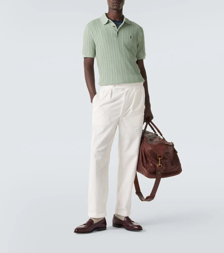 Хлопковая рубашка-поло крупной вязки Polo Ralph Lauren, зеленый — фото 2