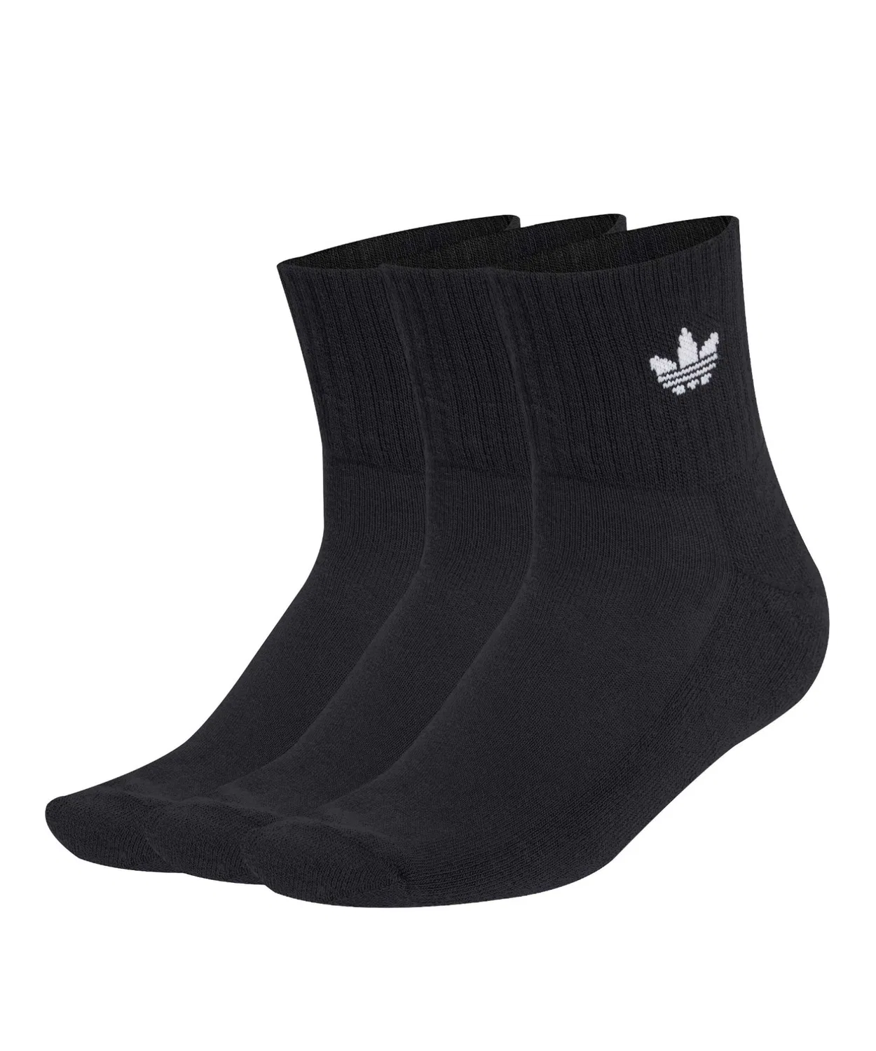 Мужские носки с логотипом Trefoil, комплект из 3 пар Adidas, Black