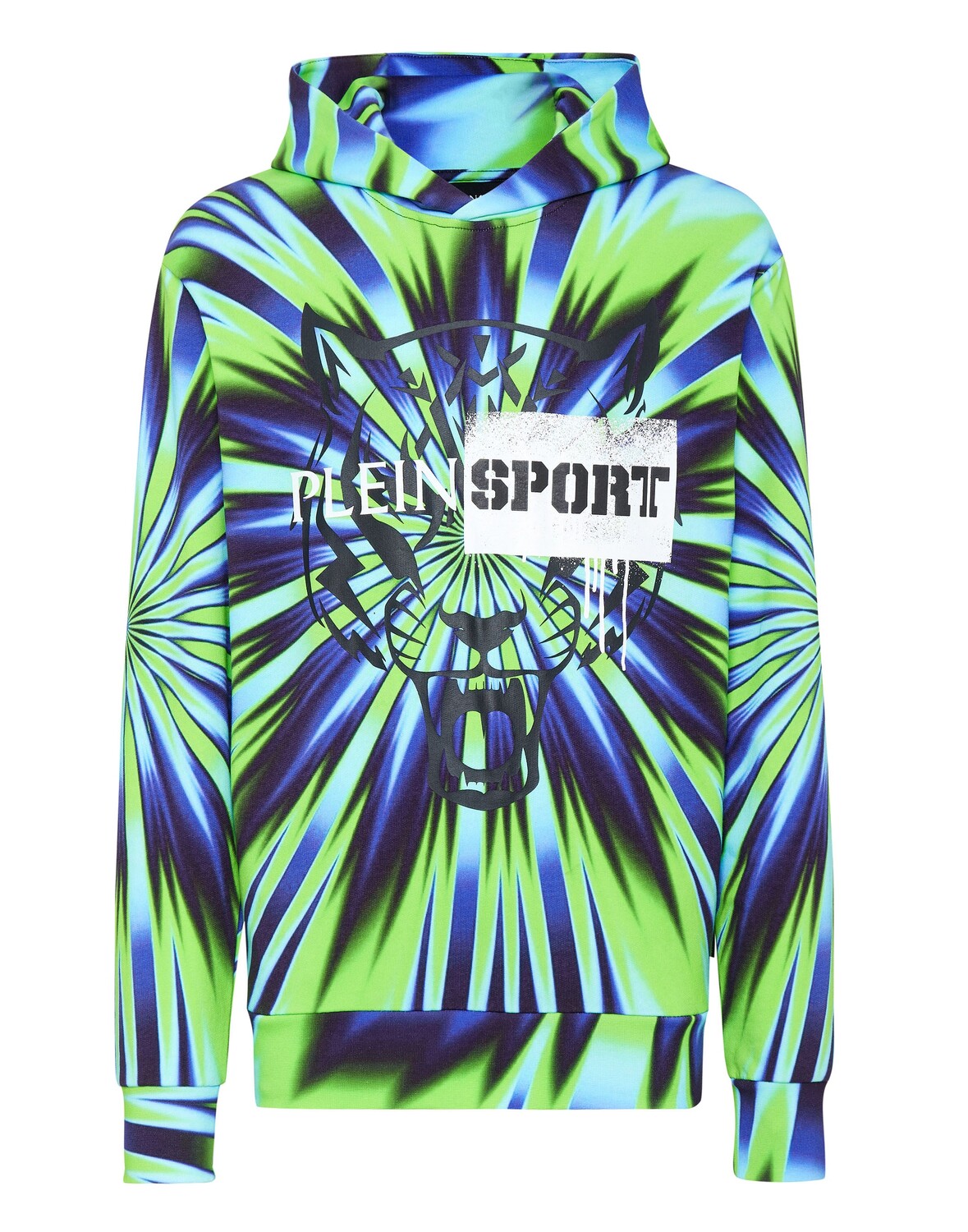 

Толстовка с капюшоном Tie-Dye Tiger Plein Sport, мультиколор