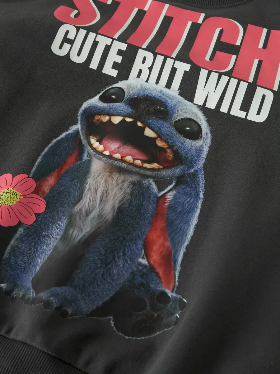 Толстовка NAME IT 'NKFJYNI STITCH' черного цвета — фото 3