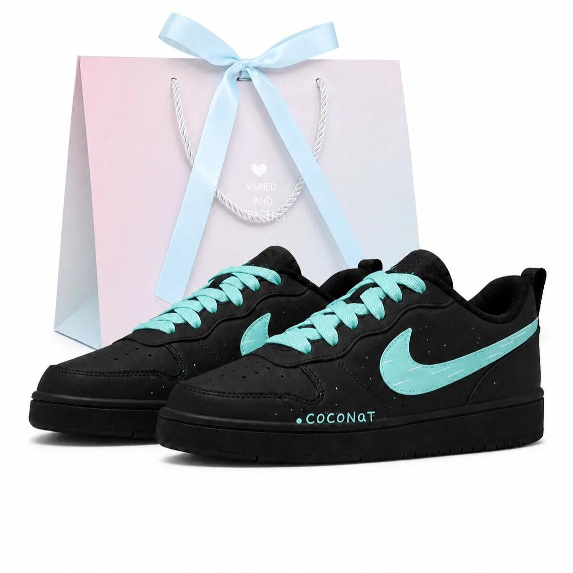 Детские кроссовки для скейтбординга из кожи Nike Court Borough, Black