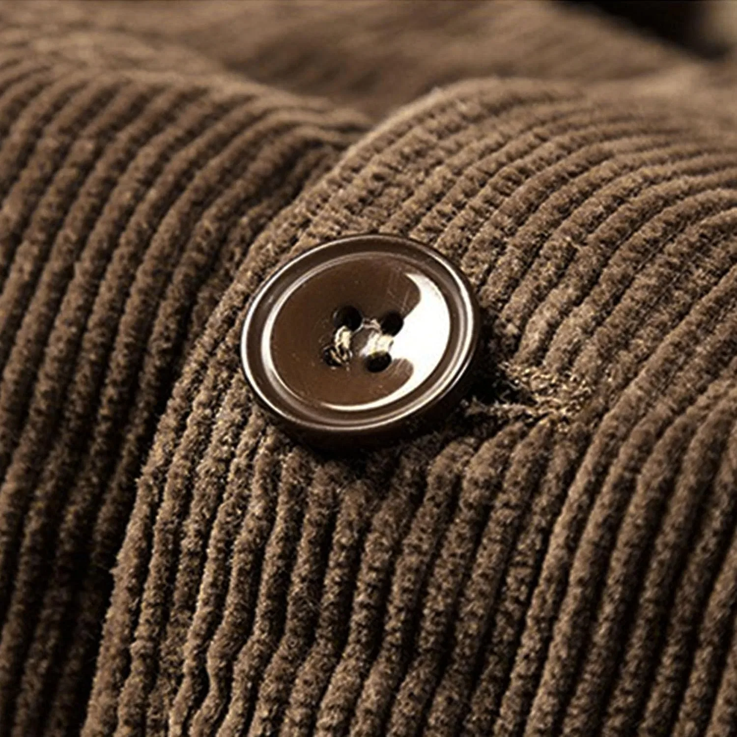Мужское утепленное пальто с флисом, вельветовое, Corduroy Trucker Jacket, кофейный — фото 2
