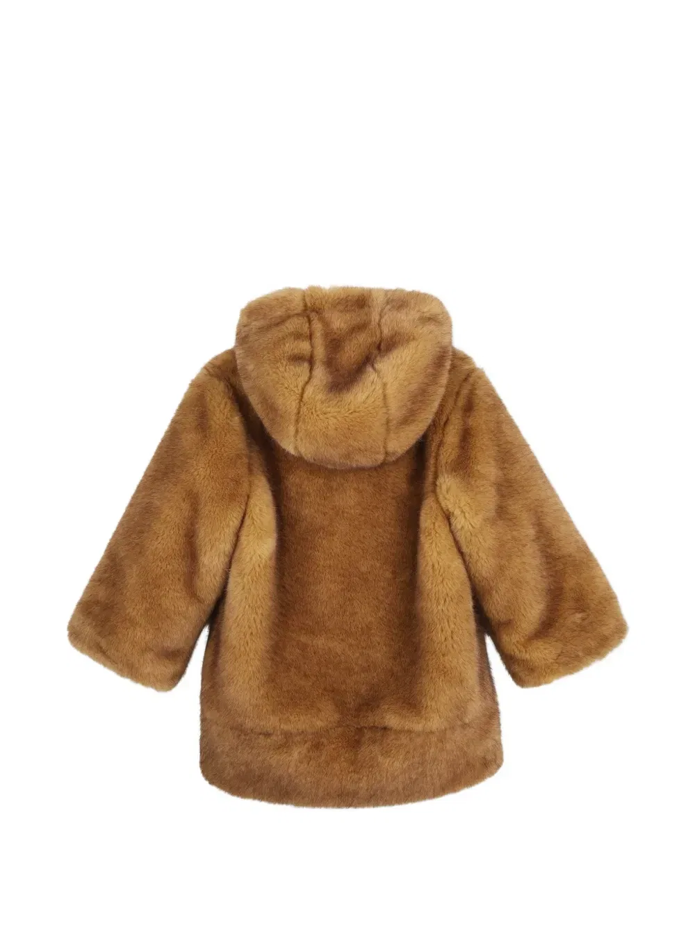 Шуба из искусственного меха с капюшоном Chloe Kids, коричневый — фото 2