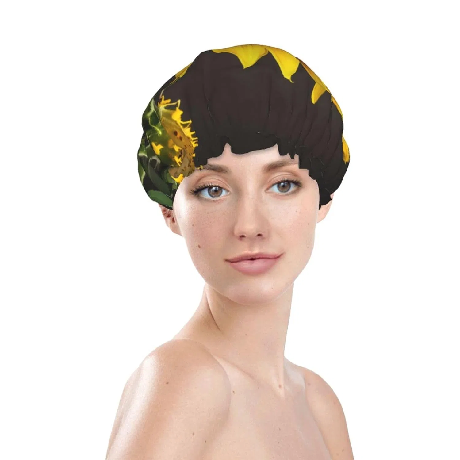Шапочка для душа, FRESQA, двухслойная, большая, Sonnenblumen im Unkraut — фото 3