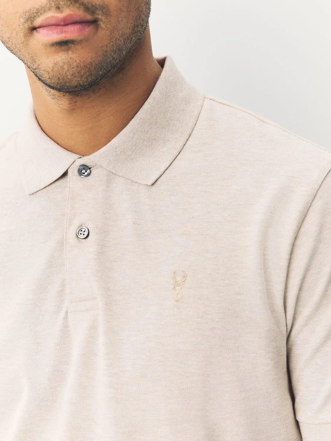 Поло Regular Fit, Light Neutral Marl Next, светлый нейтральный меланж — фото 4