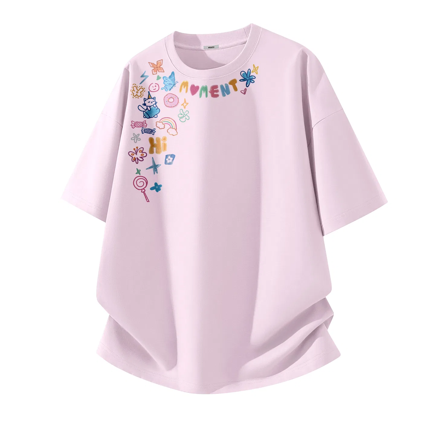 Футболка детская с принтом Big Smile Script MINISO, Purple — фото 3