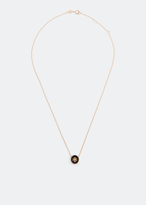 

Ожерелье TORY BURCH Kira enamel pendant necklace, черный