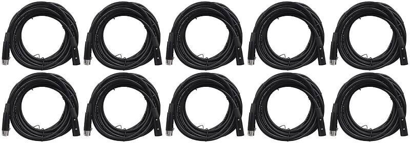 

10 Rockville RDX5M25 25-футовые 5-контактные штыревые и гнездовые кабели освещения DMX, 100% медь (10) RDX5M25