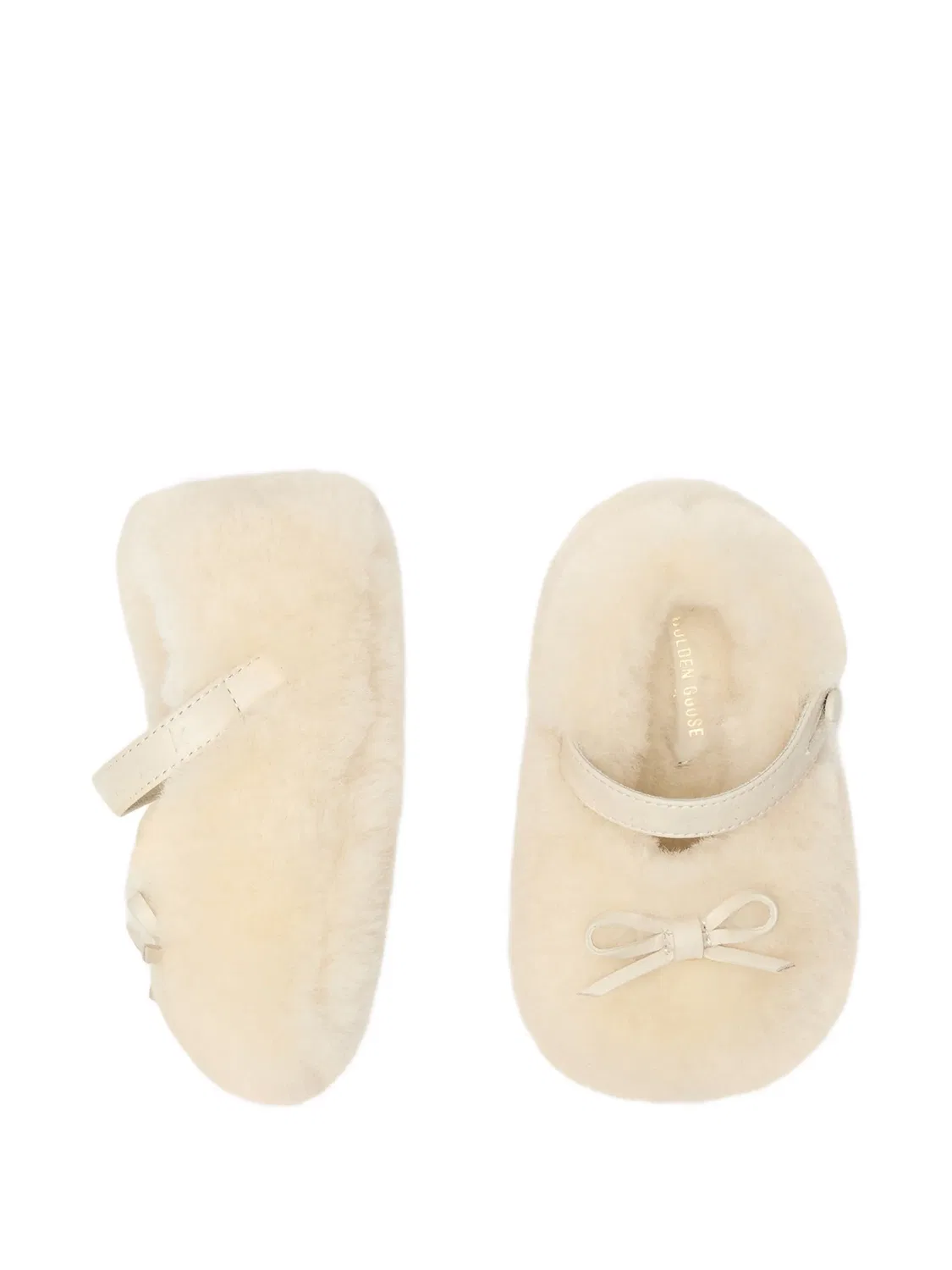Балетки Sofi из овчины Golden Goose Kids, нейтральные цвета — фото 3