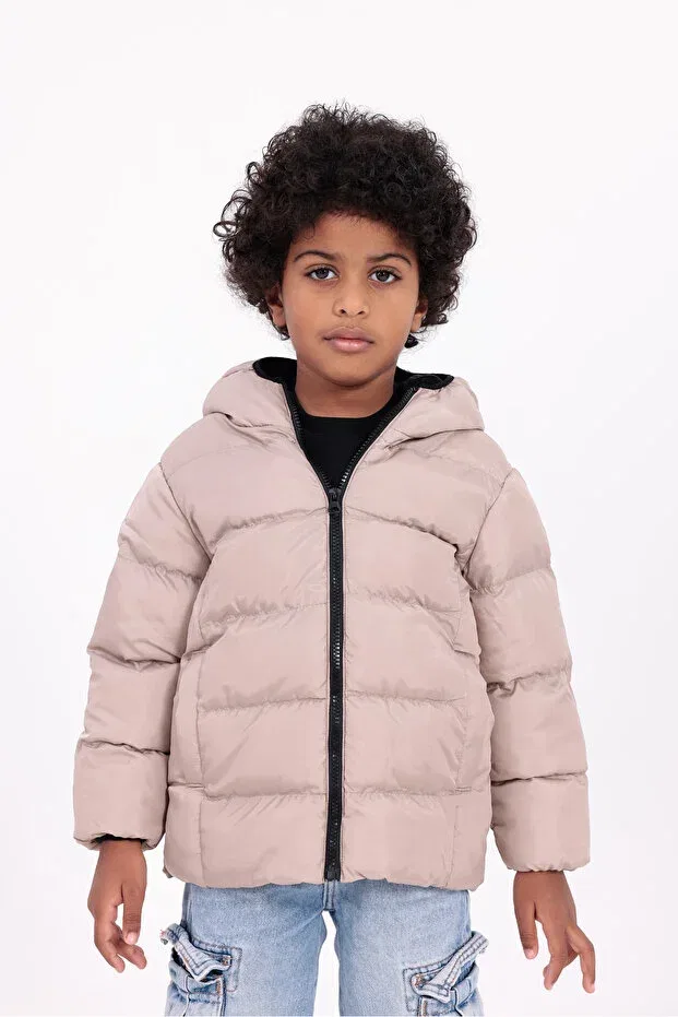 Детская зимняя куртка для девочек с капюшоном Roba Kids, Beige — фото 4
