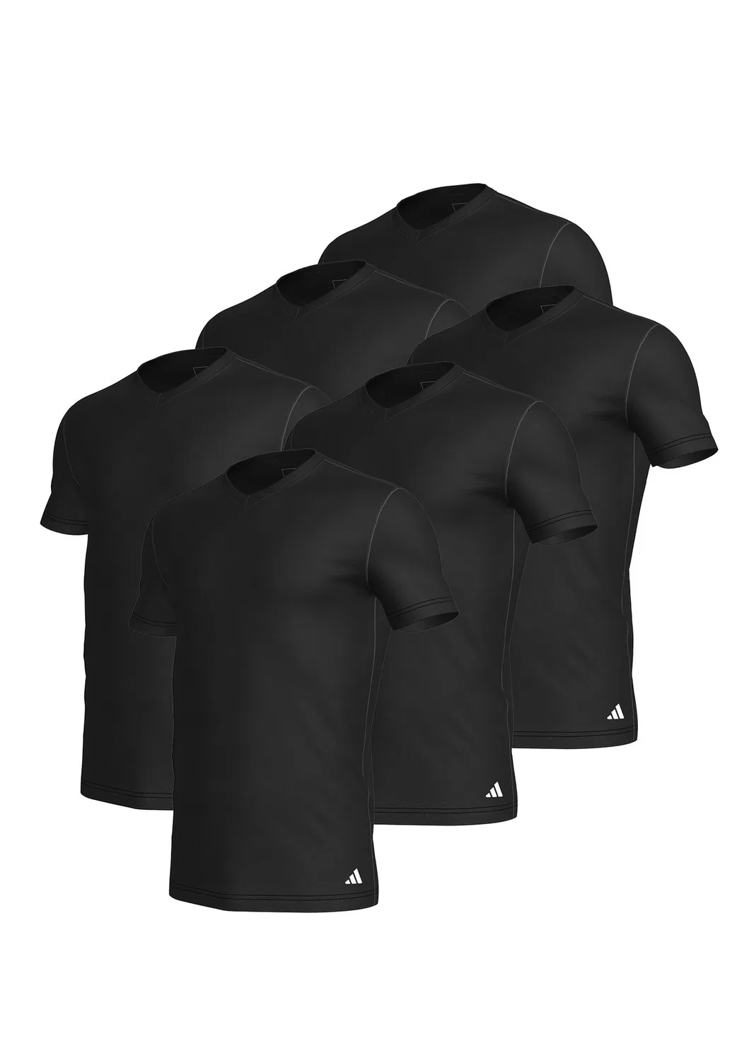Мужские футболки с V-образным вырезом 6er Pack Adidas, Schwarz
