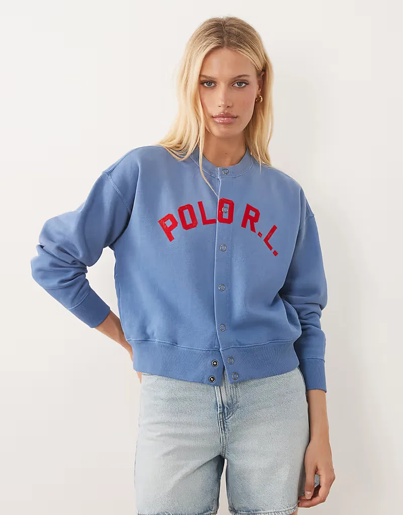 Толстовка Polo Ralph Lauren RL на пуговицах, синяя