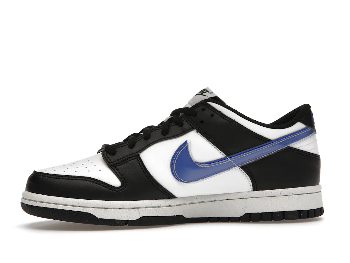 Детские кроссовки с длинным шнурком Nike Dunk Low Next Nature Nike, Black/White-Game Royal — фото 3