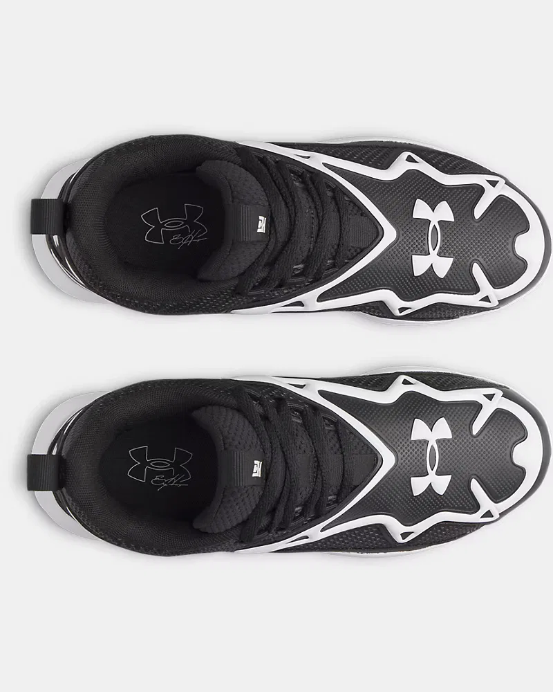 Бейсбольные бутсы для мальчиков с литой подошвой TPU UA Harper 11 TPU Jr. UnderArmour, Black/White — фото 3