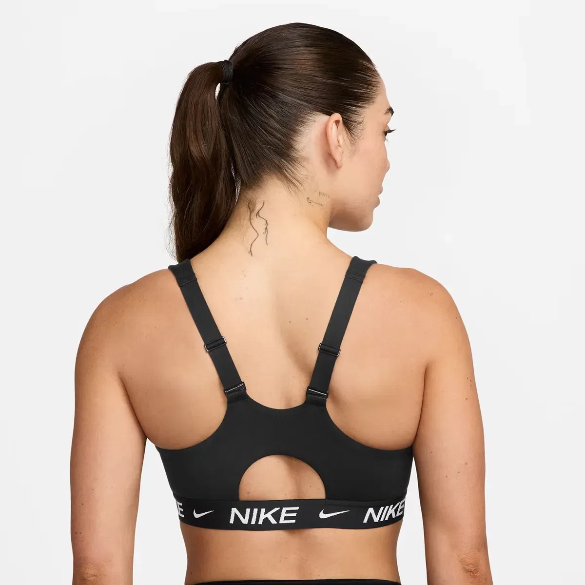 Женский топ с высокой поддержкой Indy High Support Zip Bra Nike, Negro — фото 2