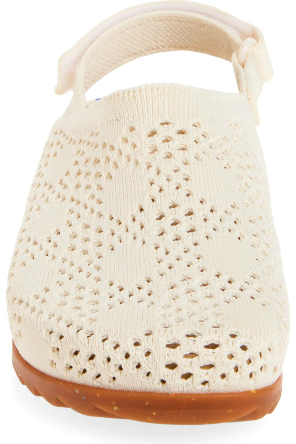 Детские сабо на ремешке из трикотажа The Kids' Clog Rothy's, White Crochet — фото 4