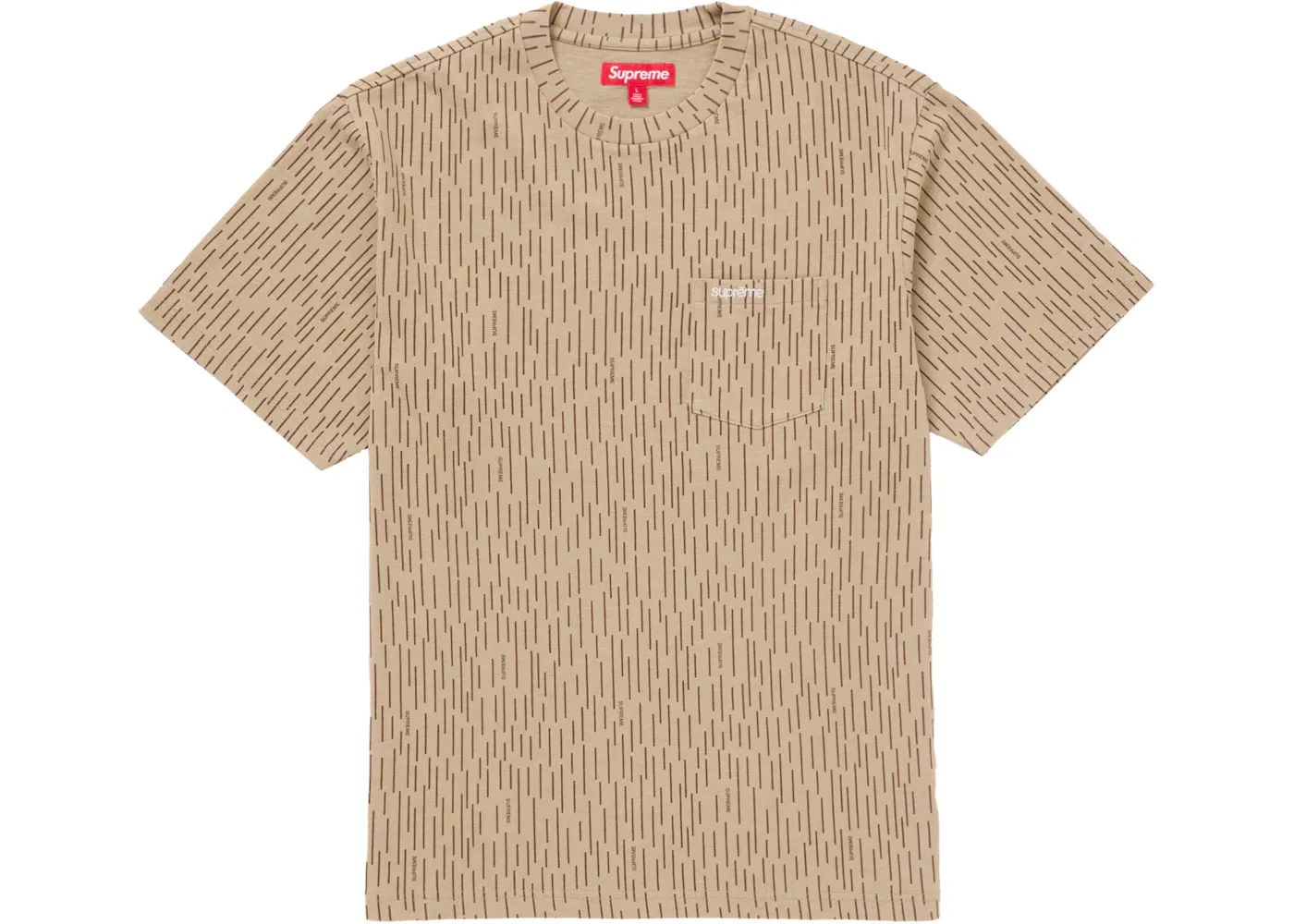 Мужская футболка с коротким рукавом Supreme Tee (FW24), Tan Raindrop