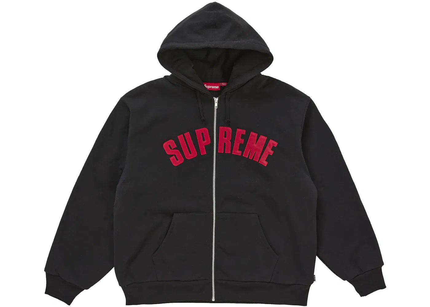 Мужская худи с принтом Supreme Arc Thermal Lined Zip Up Hooded Sweatshirt, Black