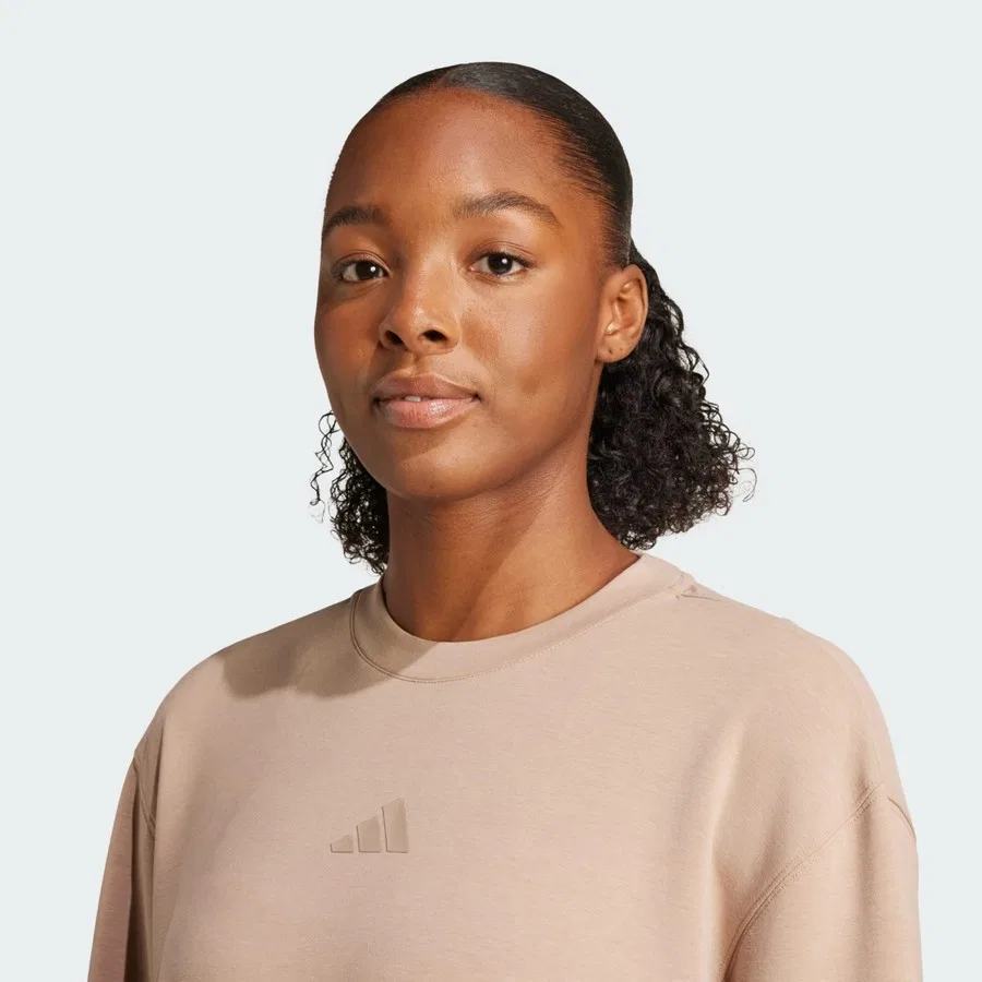 Женский свитшот с круглым вырезом и свободным кроем Performance JX7304 Designed-for-Training Warm-Up Crewneck Sweatshirt adidas, Фиолетовый — фото 4