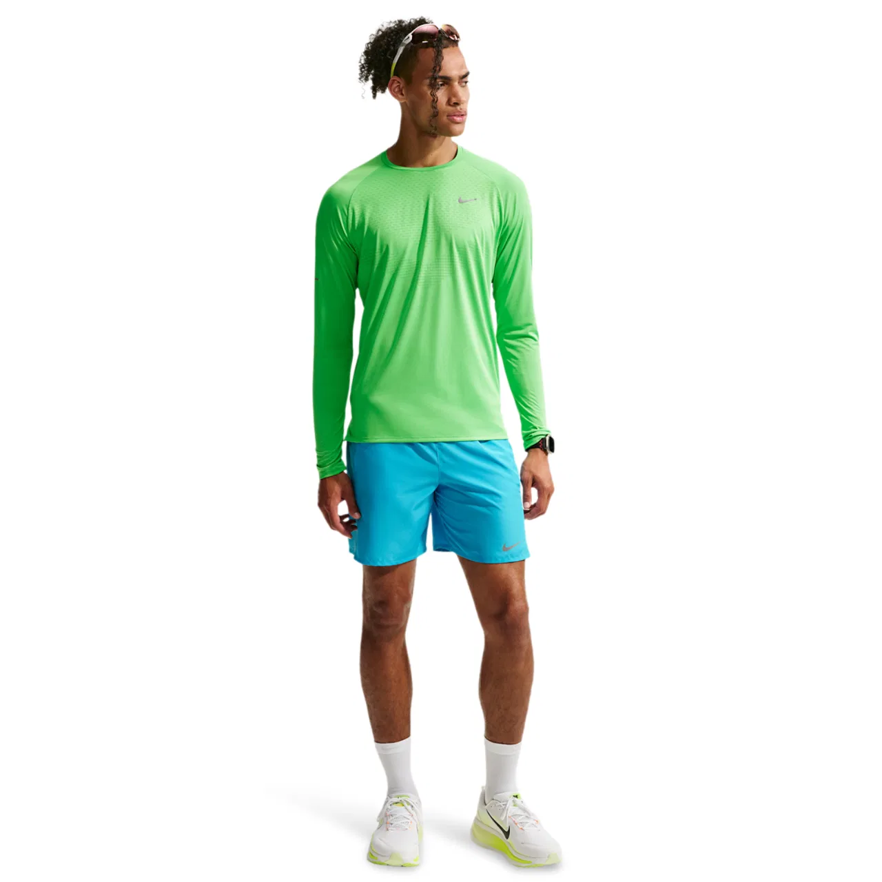 Мужская футболка с длинным рукавом Nike Dri-FIT ADV Stride LS Top, Green Spark/Reflective Silver — фото 3