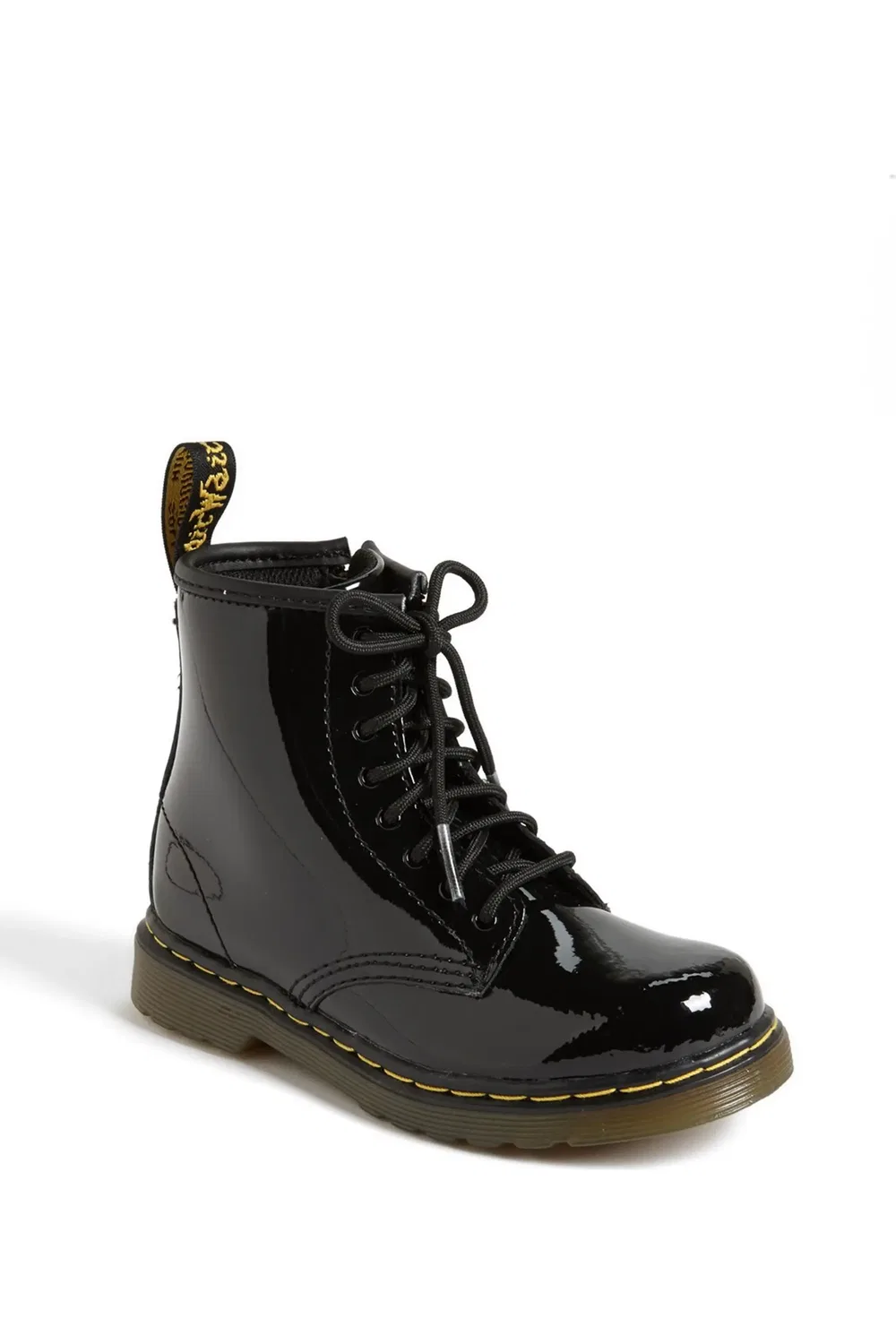 Детские ботинки Dr. Martens 1460 на платформе, лакированная кожа, черный