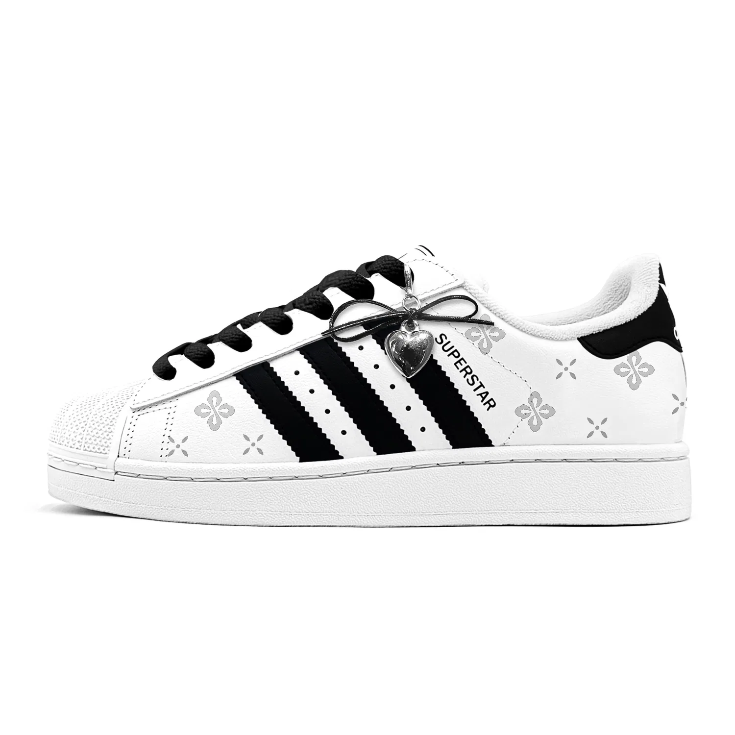 Детские кроссовки для скейтбординга с низким верхом Originals Superstar, Adidas, Black White