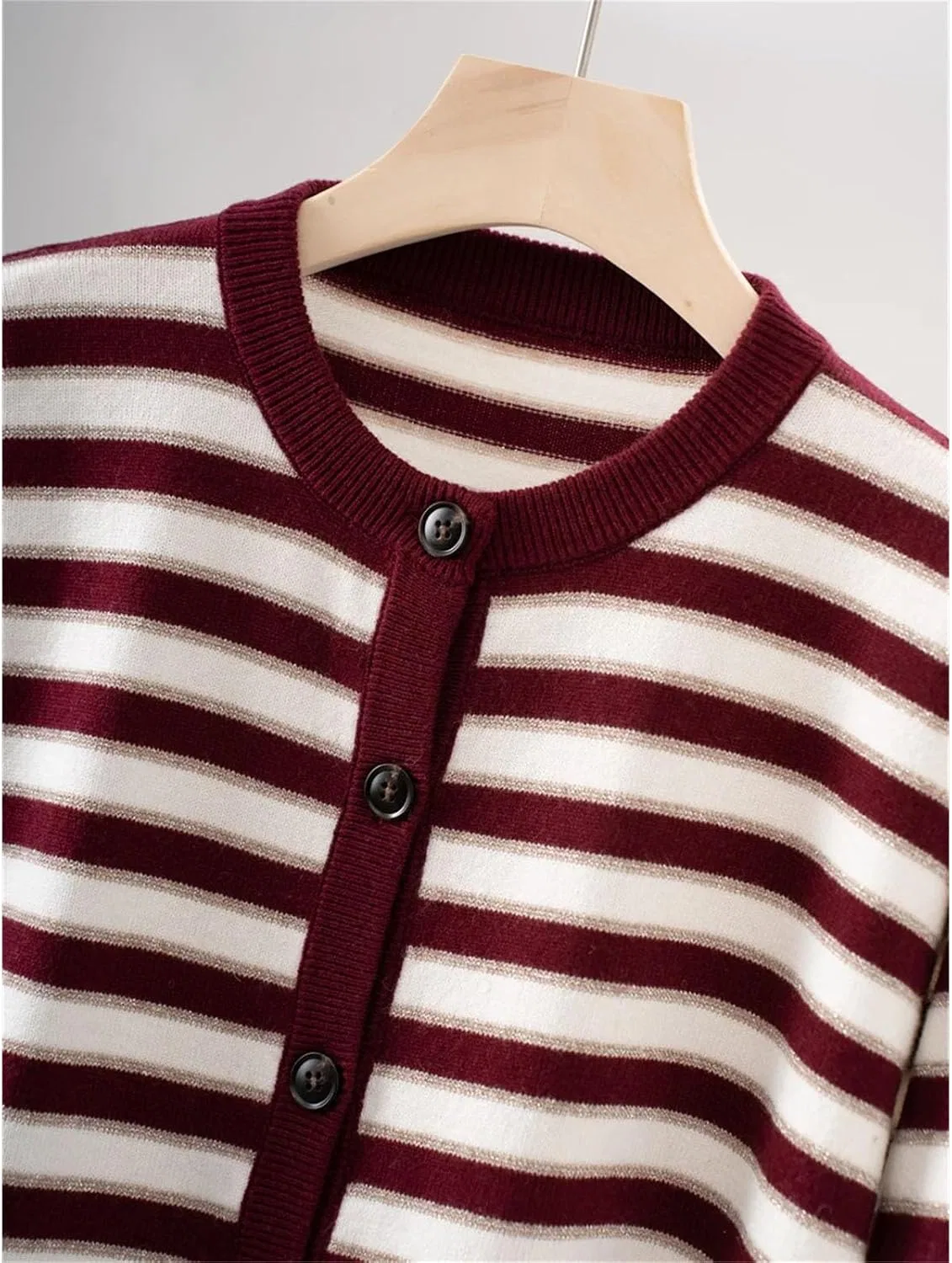 Женский кардиган с круглым вырезом, с длинным рукавом, с принтом, Sweater — фото 4