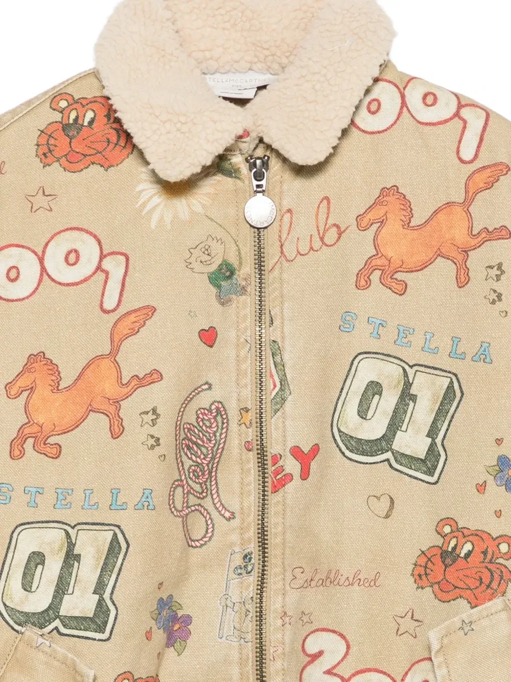 Куртка с графическим принтом Stella McCartney Kids, бежевый — фото 3