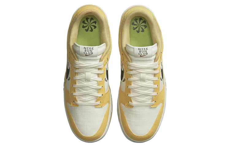 Кроссовки Nike Dunk Low Retro, белый/желтый — фото 4