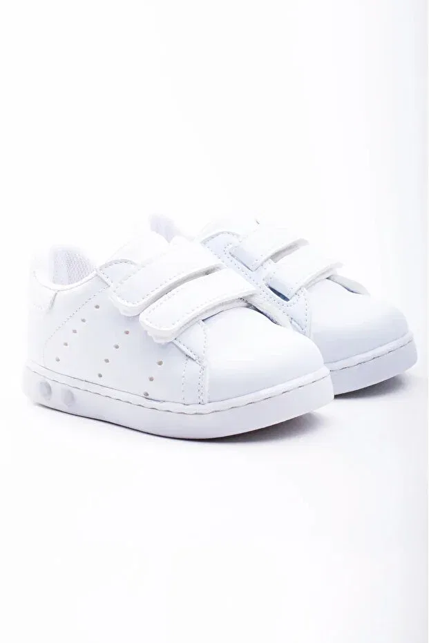 Детские туфли для девочек с принтом First step lighted orthopedic Burak Alday Shoes, White — фото 2