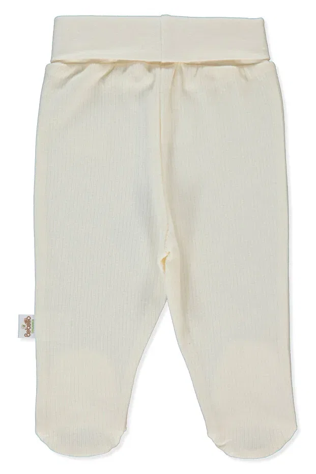 Детские брюки для девочек хлопковые Organic reported interlock pants (organic be nature) Bebetto, Ecru — фото 2