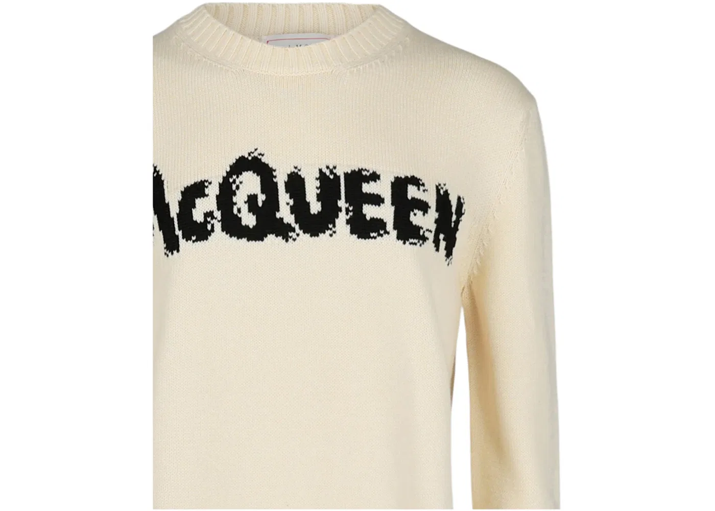 Мужской свитер с круглым вырезом Crewneck Sweater Alexander McQueen, Ivory Black — фото 3