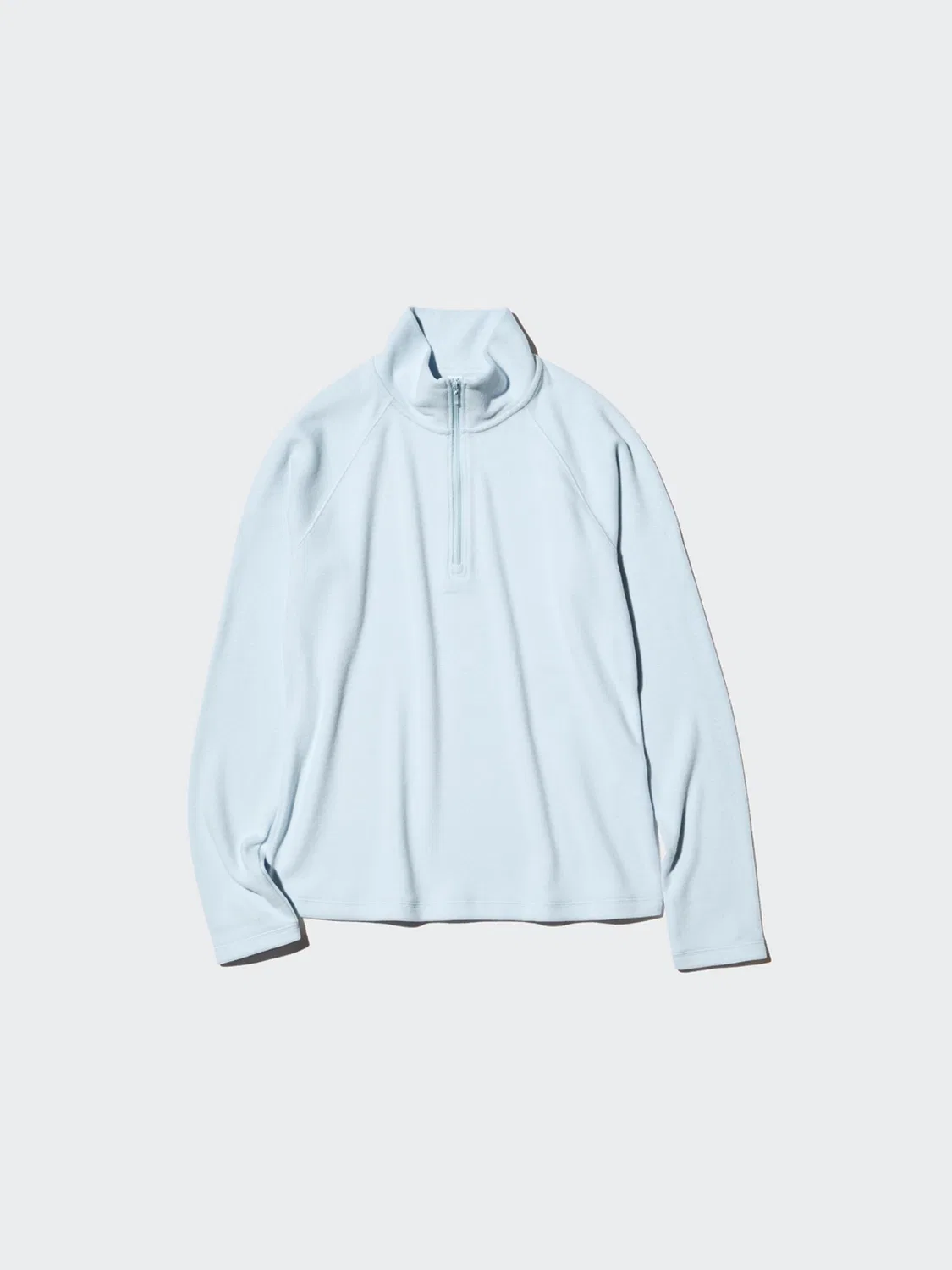 Толстовка с полумолнией и начесом HEATTECH Uniqlo, светло-синий — фото 3