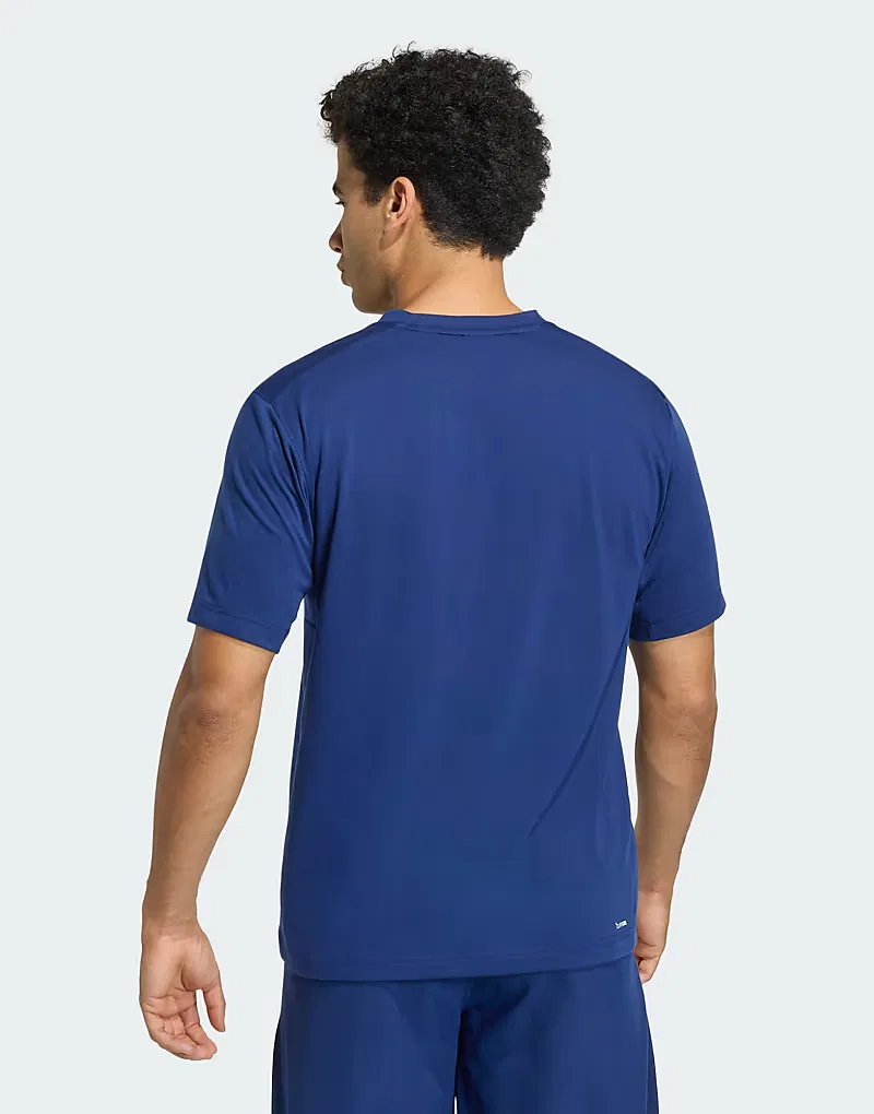 Футболка Adidas performance Workout essentials feelready, темно-синий — фото 3