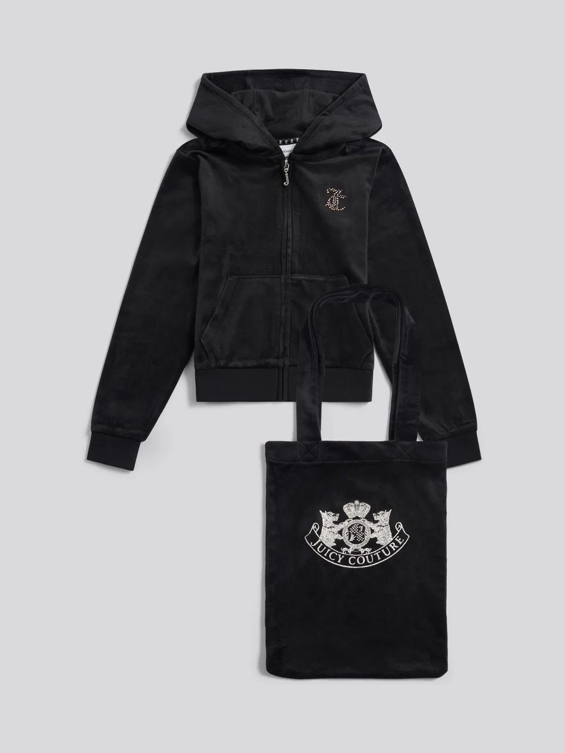 Толстовка на молнии и сумка-тоут Juicy Couture Daydreamer, черный