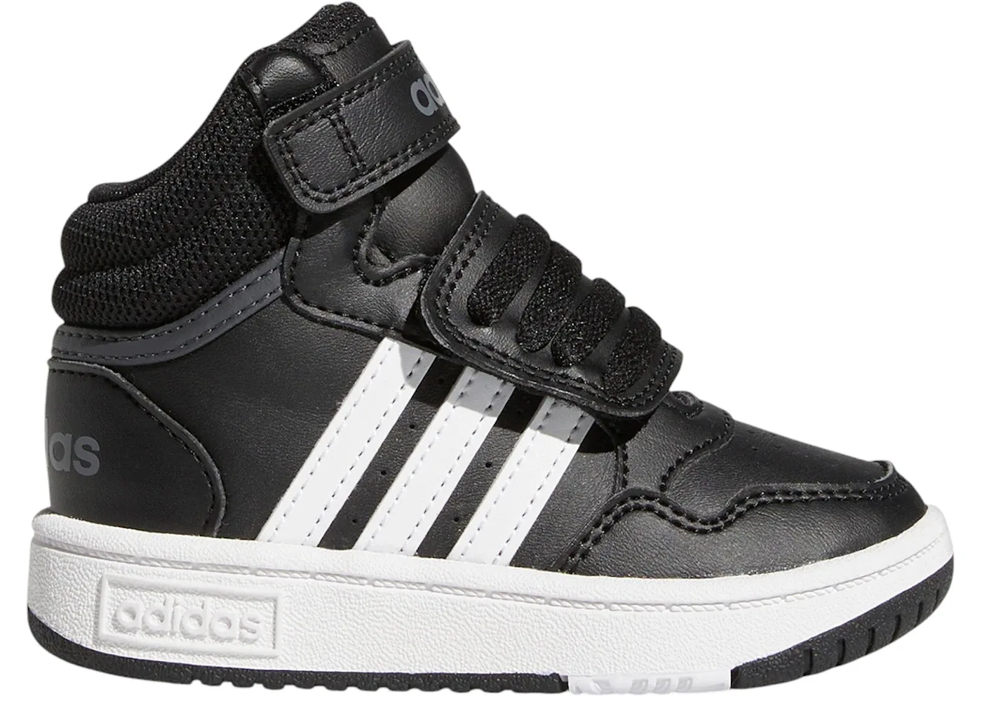 Детские кроссовки с высоким верхом Adidas Hoops Mid, Core Black/Cloud White/Grey Six