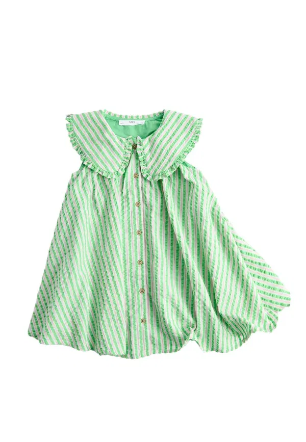 Платье-рубашка хлопковое полосатое Shirt dress Marks & Spencer, multi, мультиколор