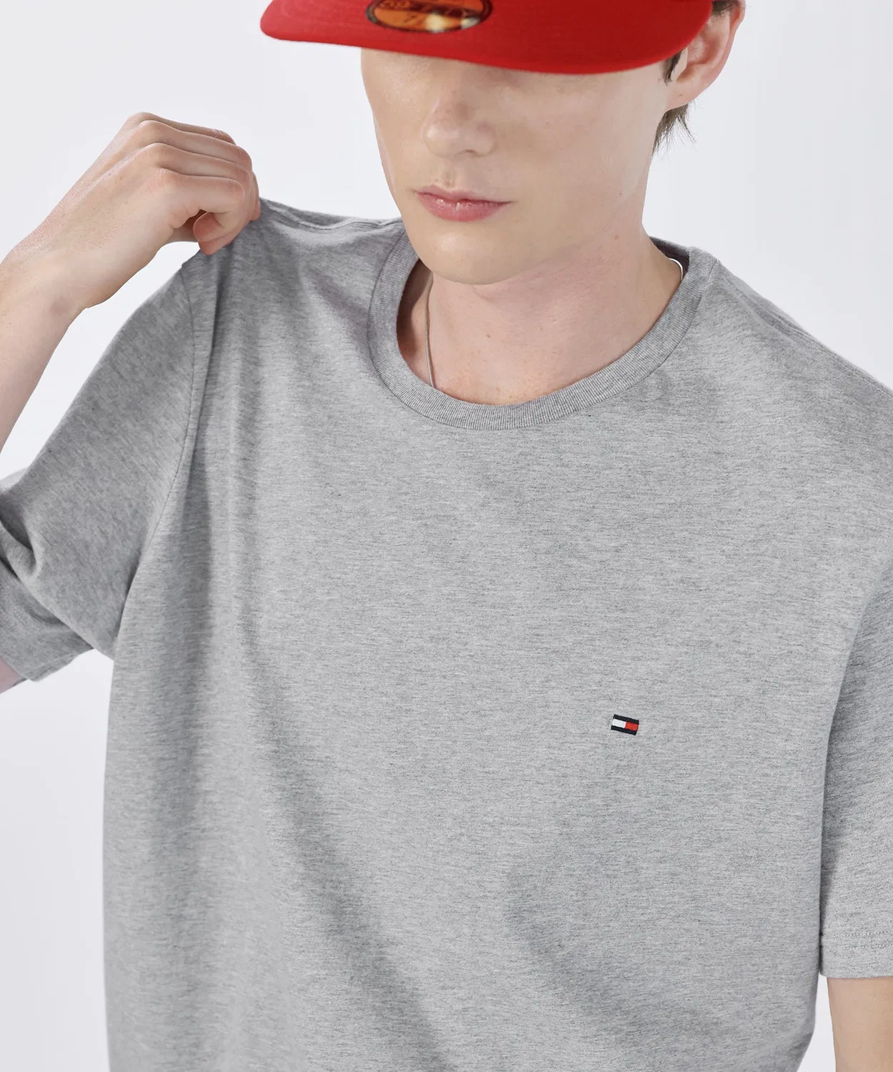 Мужская футболка с коротким рукавом и логотипом Core Flag Tee TOMMY HILFIGER, Серый