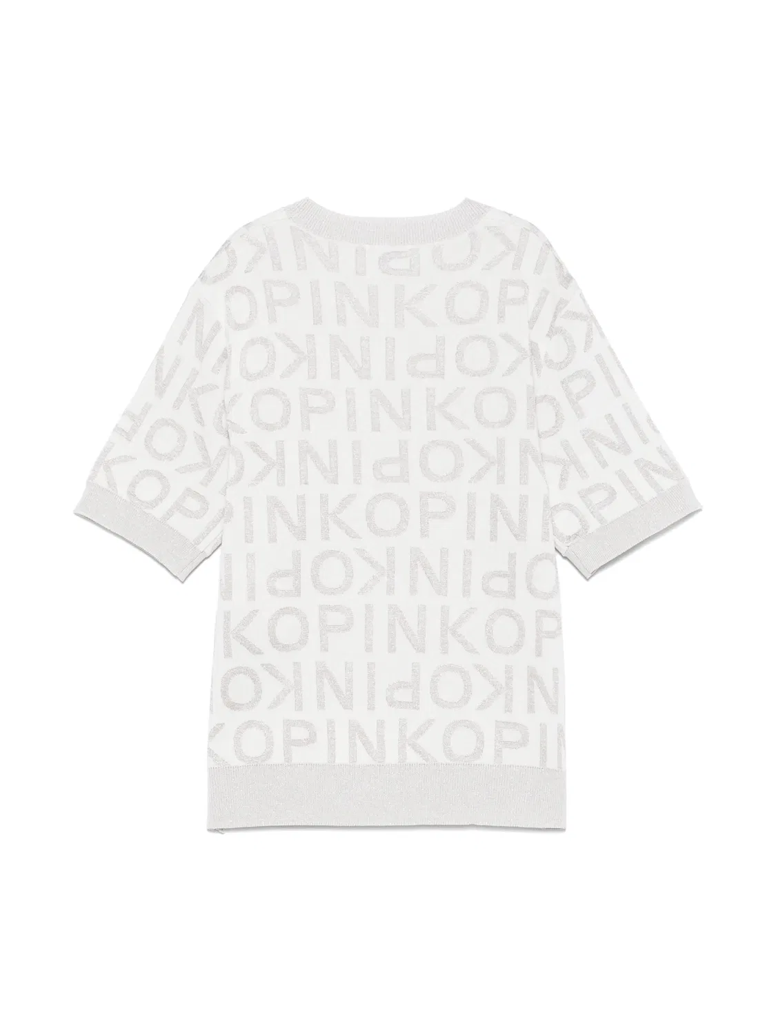 Футболка с жаккардовым логотипом PINKO, светло-бежевый — фото 3