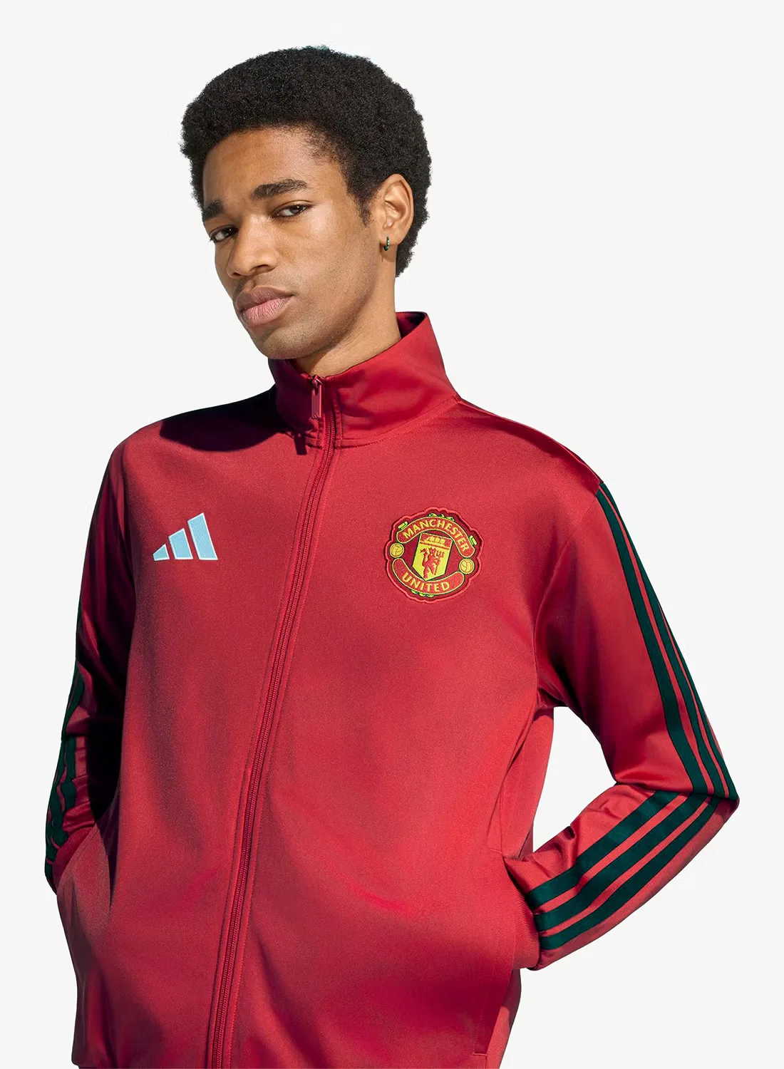 Куртка спортивная с воротником-стойкой Manchester United FC Adidas, track top — фото 3
