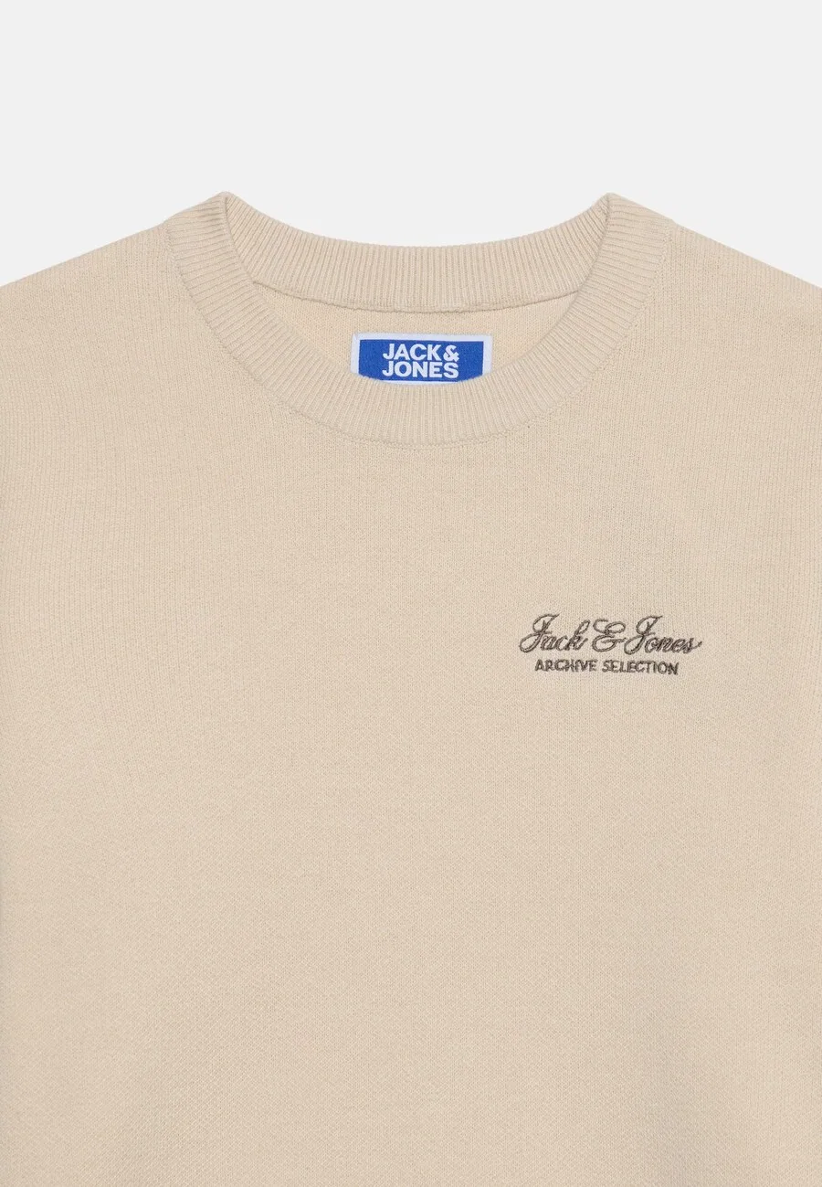 Детский свитер Jack & Jones Junior 'JJEARCHIVE' бежевого цвета — фото 3